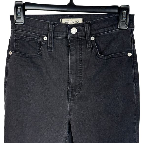 Madewell SZ 25 - 11” High-Rise Skinny Jeans Stretch Zip-Fly Pockets Black Wash - Picture 2 of 10
